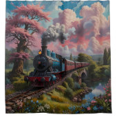 鉄道旅行汽車愛好家 シャワーカーテン (正面)