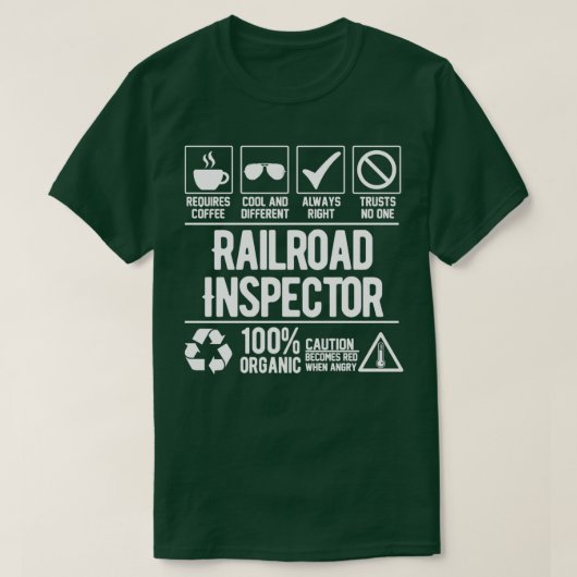 鉄道検査官の職務 Tシャツ (デザイン正面)