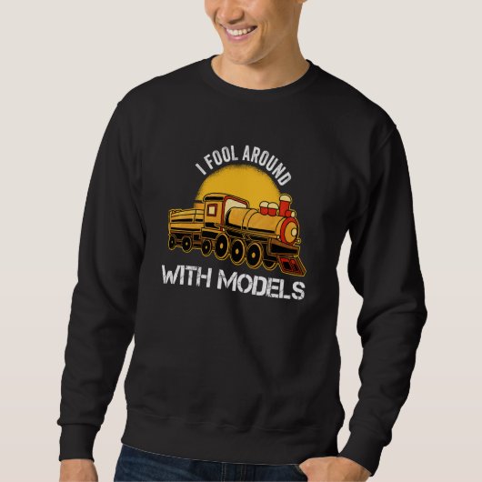 鉄道模型のまわりにトイHoスケールMoでバカ スウェットシャツ (正面)