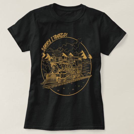 鉄道模型のコンを乗り越えて悪かった蒸気機関車 Tシャツ (デザイン正面)