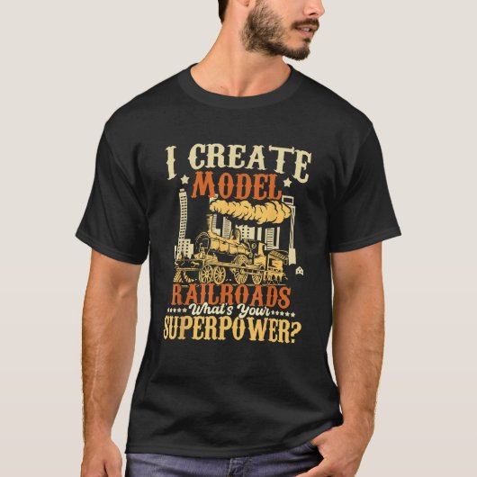 鉄道模型を作る人 モデルトレイン愛好家 Tシャツ (正面)
