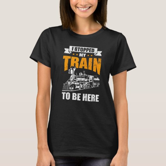 鉄道模型ストップ蒸気機関車 Tシャツ (正面)