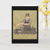 鉄道模型機関車ホビー カード (黄色い花)