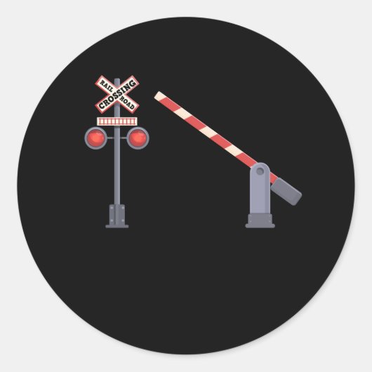 鉄道横断バリアサインハロウィーン衣装D ラウンドシール (正面)