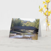 鉄道橋誕生日カード カード (黄色い花)