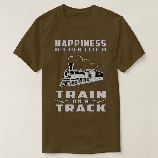 鉄道機関車列車おもしろいカッコいいことわざ Tシャツ (デザイン正面)