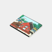 鉄道沿いの赤い倉庫小屋 ポストイット (アングル)