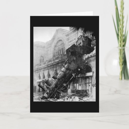 鉄道災害でモンパルナスで難破した列車 カード (正面)