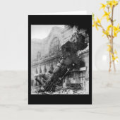 鉄道災害でモンパルナスで難破した列車 カード (黄色い花)