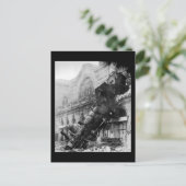 鉄道災害でモンパルナスで難破した列車 ポストカード (スタンド正面)