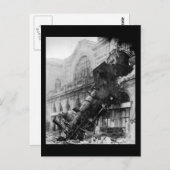 鉄道災害でモンパルナスで難破した列車 ポストカード (正面/裏面)