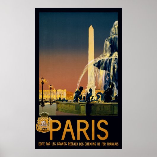 鉄道網のパリフランスの旅行ポスター ポスター (正面)