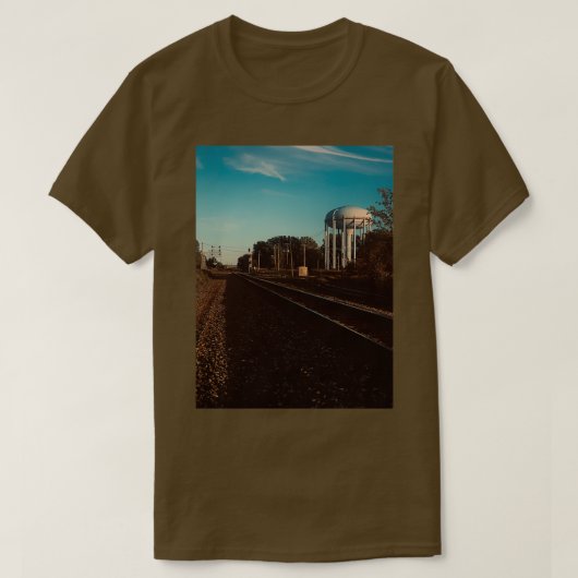 鉄道線路による熱水塔 Tシャツ (デザイン正面)