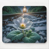 鉄道線路のガラスの花 マウスパッド (正面)