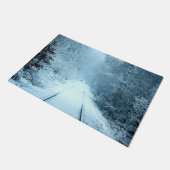 鉄道線路の上のクリスマス雪 ドアマット (アングル)