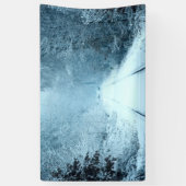 鉄道線路の上のクリスマス雪 横断幕 (縦)