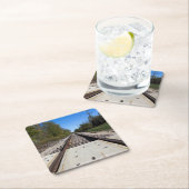 鉄道線路の写真 スクエアペーパーコースター (インサイチュ)