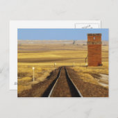 鉄道線路はコリンズの古い穀倉につながる ポストカード (正面/裏面)