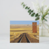 鉄道線路はコリンズの古い穀倉につながる ポストカード (スタンド正面)