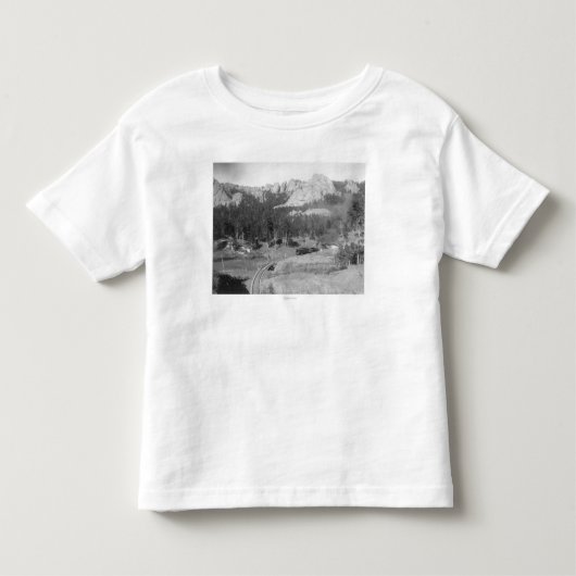 鉄道線路を越えるBuckhorn山 トドラーTシャツ (正面)