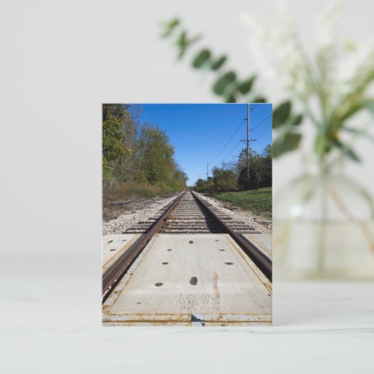 鉄道線路風光明媚な写真はがき ポストカード (スタンド正面)