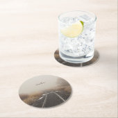 鉄道線路 – 冬の風景パーソナライズされた ラウンドペーパーコースター (インサイチュ)