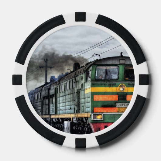 鉄道蒸気鉄道スチームパンクエンジンの運命 ポーカーチップ (正面)