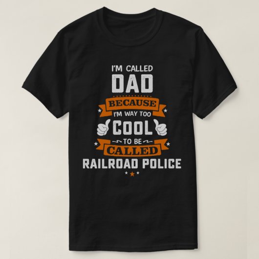 鉄道警察パパ鉄道警察父 Tシャツ (デザイン正面)