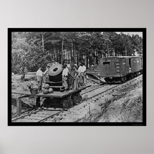 鉄道車両に大砲を持つ兵士1864 ポスター (正面)
