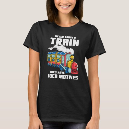 鉄道車両ガイド及び列車運転者模型鉄道 Tシャツ (正面)