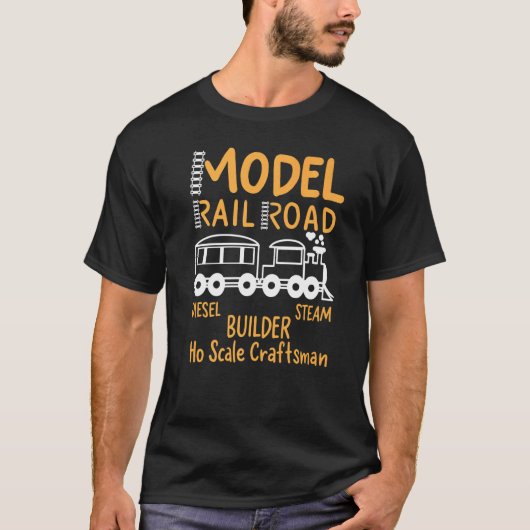 鉄道車両ガイド及び列車運転者模型鉄道 Tシャツ (正面)