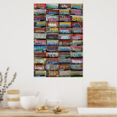 鉄道車両グラフィティコラージュのポスター ポスター (キッチン)