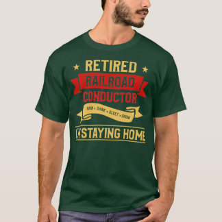 鉄道車掌の引退機関車ギフト Tシャツ