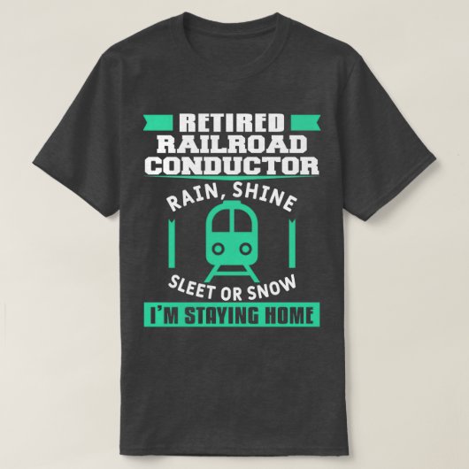 鉄道車掌の引退機関車ギフト Tシャツ (デザイン正面)