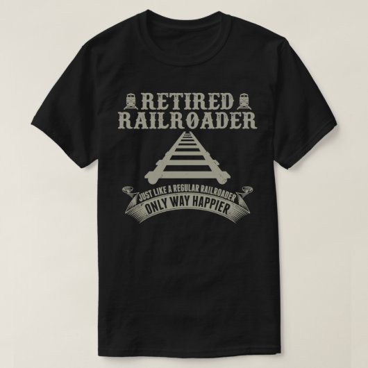 鉄道退職したおもしろいのグラフィック鉄道愛好家 Tシャツ (デザイン正面)