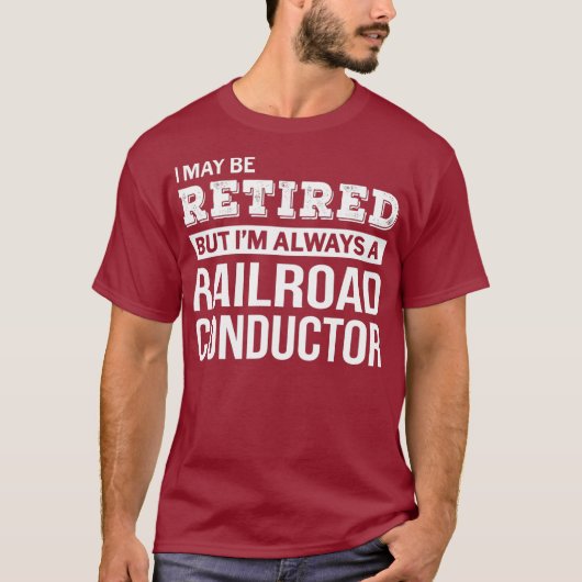 鉄道退職した車掌ギフト除おもしろい去 Tシャツ (正面)