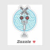 鉄道道路横断かわいい電車の看板 シール (シート)