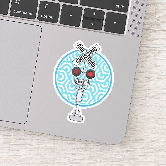 鉄道道路横断かわいい電車の看板 シール (詳細)