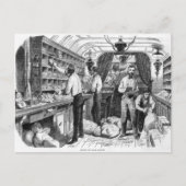 鉄道郵便車フランスののインテリア ポストカード (正面)