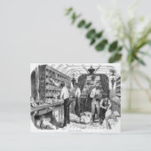 鉄道郵便車フランスののインテリア ポストカード (スタンド正面)