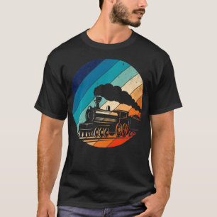 鉄道鉄道ヴィンテージレトロ機関車旧型 Tシャツ
