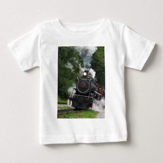 鉄道鉄道鉄道駅のエンジンレール ベビーTシャツ (正面)