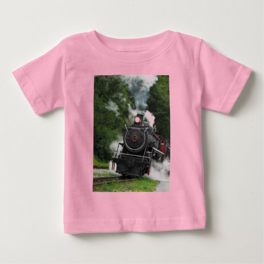 鉄道鉄道鉄道駅のエンジンレール ベビーTシャツ (正面)