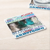 鉄道電信のガラス絶縁体の歴史 スクエアペーパーコースター (アングル)