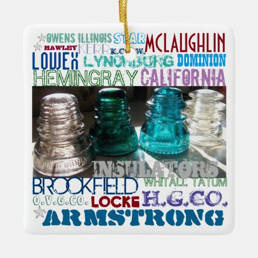 鉄道電信のガラス絶縁体の歴史 セラミックオーナメント (正面)