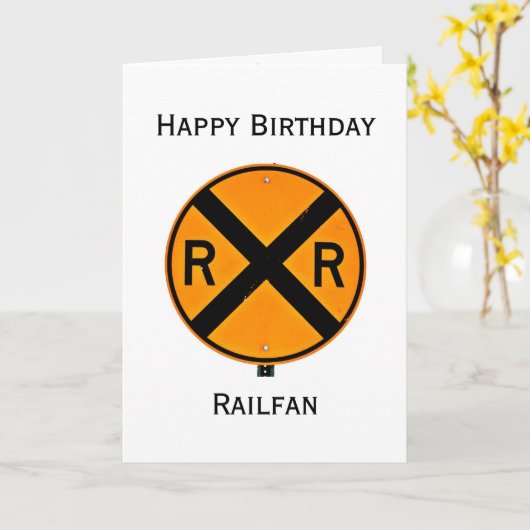 鉄道風景誕生日カード カード (黄色い花)