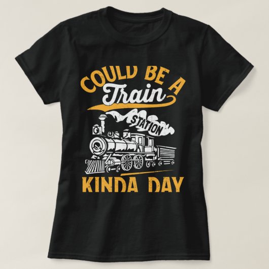 鉄道駅の一種のデイシャツレールラかもしれない Tシャツ (デザイン正面)