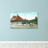 鉄道駅の外観 キャンバスプリント (インサイチュ (ウッドフロア))