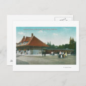 鉄道駅の外観 ポストカード (正面/裏面)