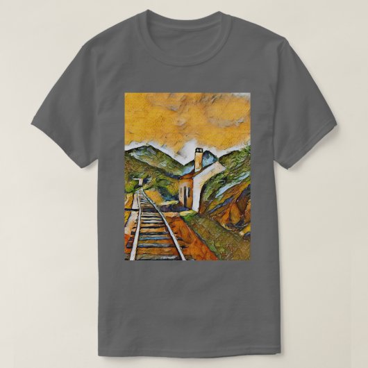 鉄道駅ビュー1 Tシャツ (デザイン正面)
